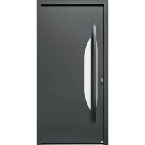 Porte contemporaine mi-vitrée demi-lune